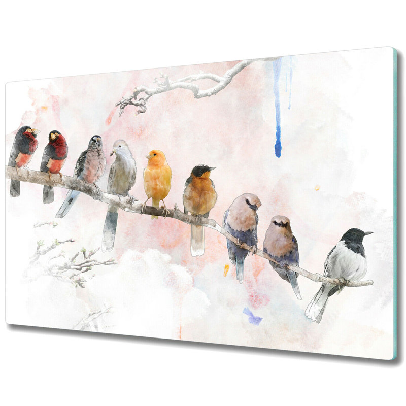 Strassen Tempered Glass Birds Chopping Board, 52cm x 60cm