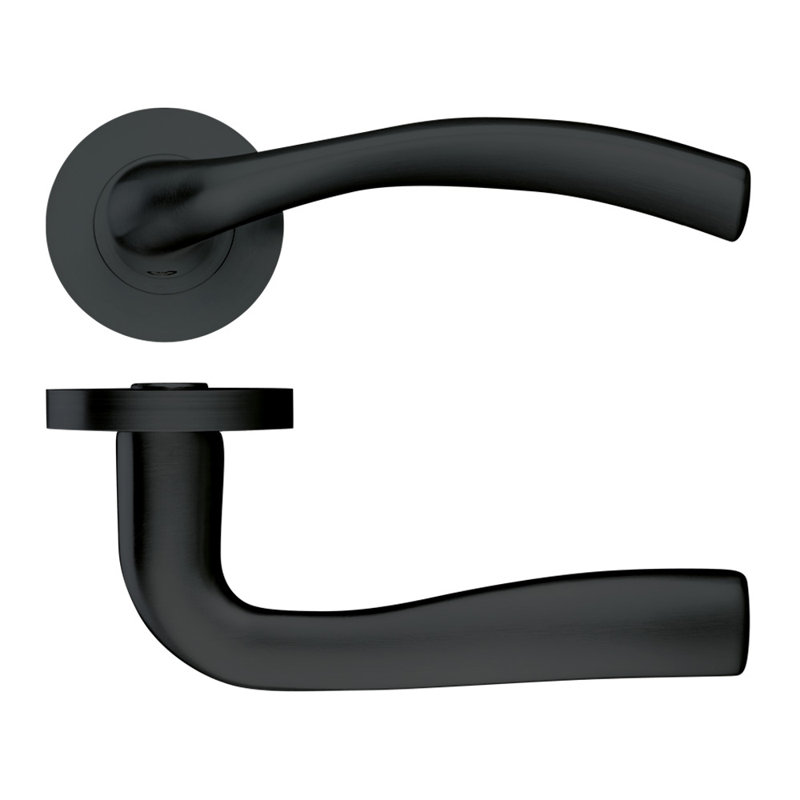 Siena Latch Door Handle, Etna Bronze