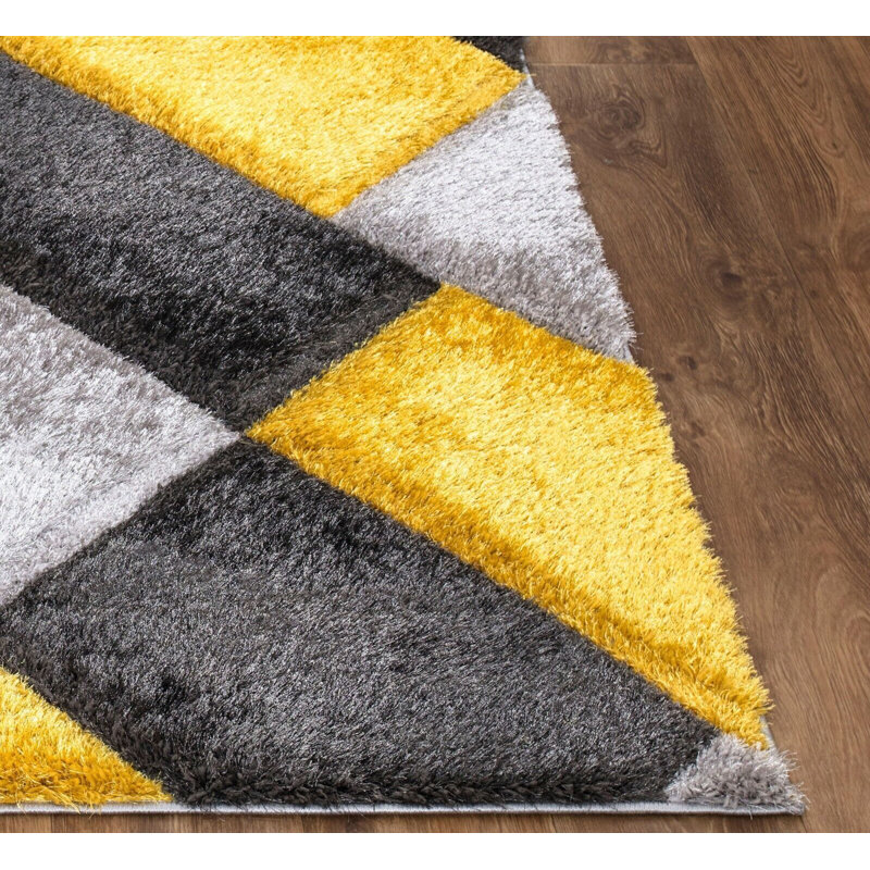 Geometric Shag Indoor / Outdoor Area Rug, Rectangle 80 x 150cm