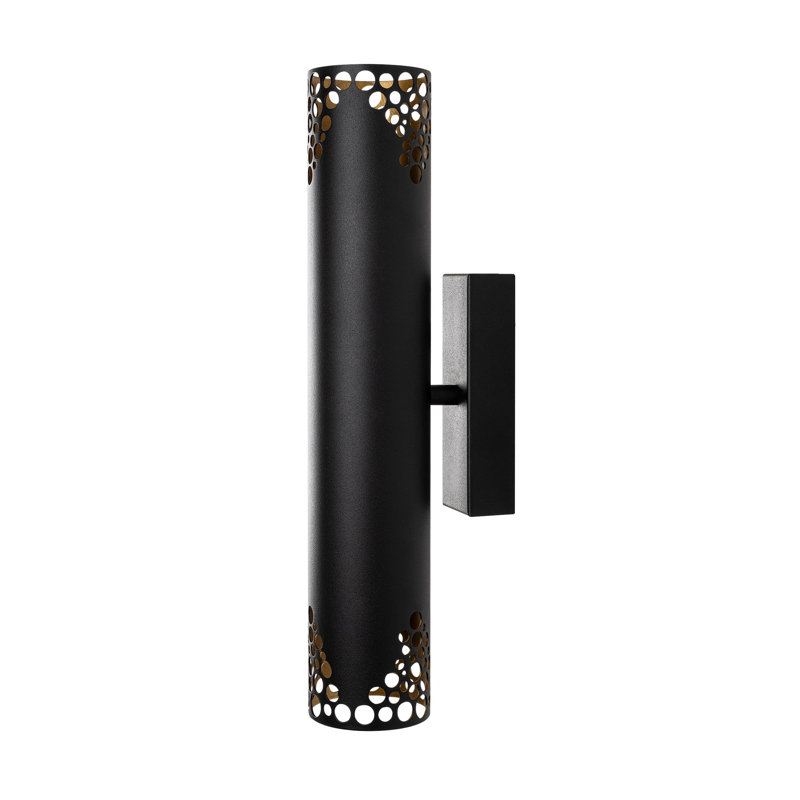 Modern Black Wall Lamp with Metal Body & Cap, 3.1 x 15.7 x 5.1 inches | Base Plate: 5.9 x 2.0 x 1.2 inches | Dual E14 Socket (Max 40W) | Stylish Lighting for Living Room, Bedroom, or Office | IP20 Rated