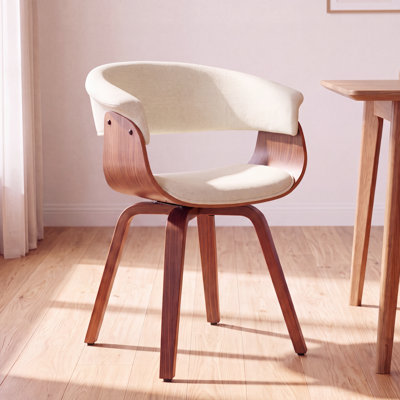 Upholstered Dining Chairs with Wooden Legs
