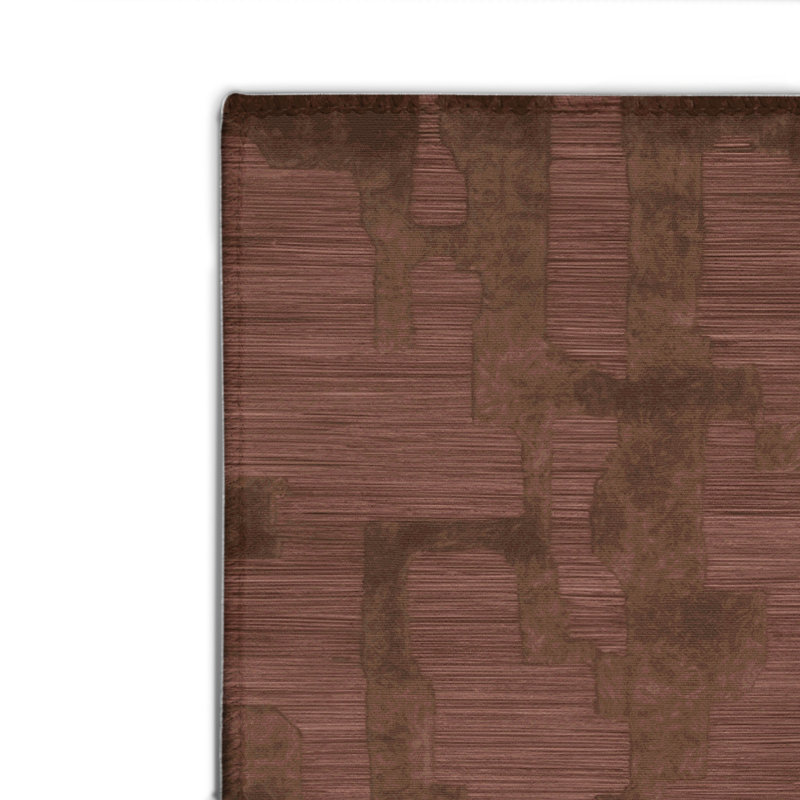Tapis brun abstrait intérieur et extérieur, Rectangulaire 2 pi x 3 pi