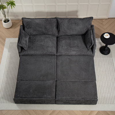 Boneless 73.6Inch Pull Out Sofa Bed,3-In-1 Corduroy Convertible Sleeper Sofa Couch,Side Storage,And USB/C-TYPE Charging Ports Chair For Living Room,Bedroom,Apartment
