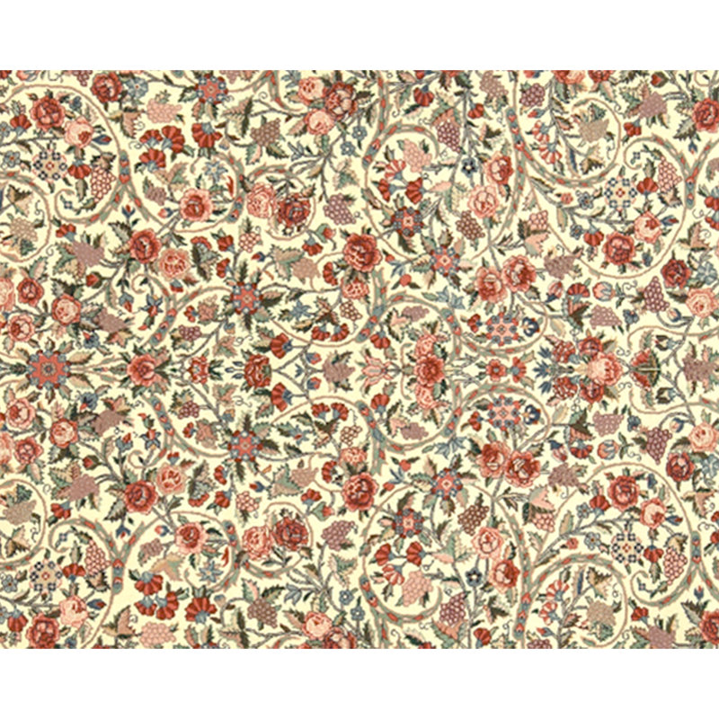 Tapis ivoire et vert noué à la main de haute qualité