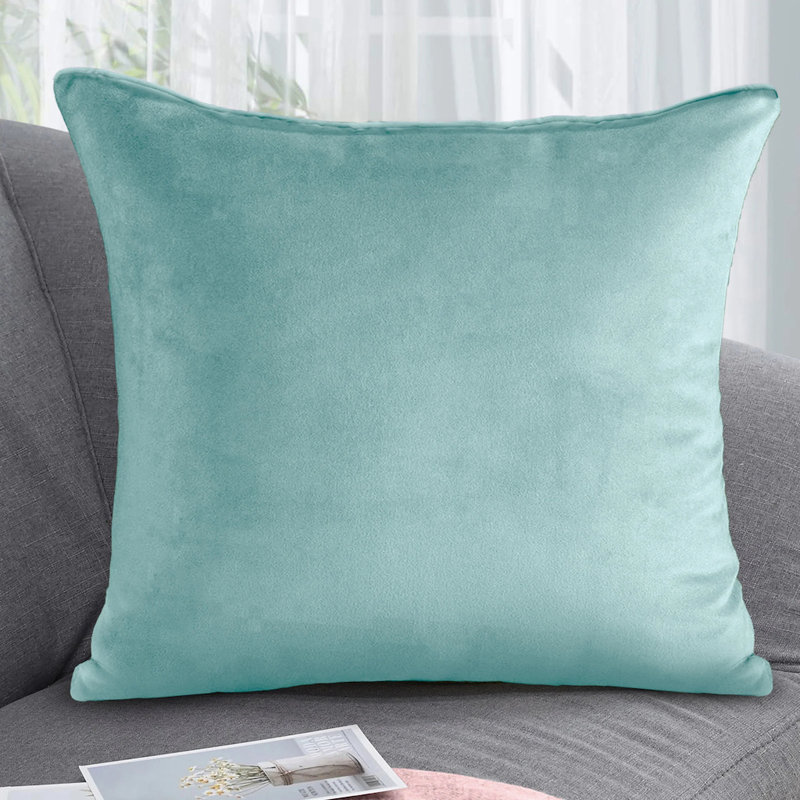 Nayelee Square Cushion Cover, Light Cyan