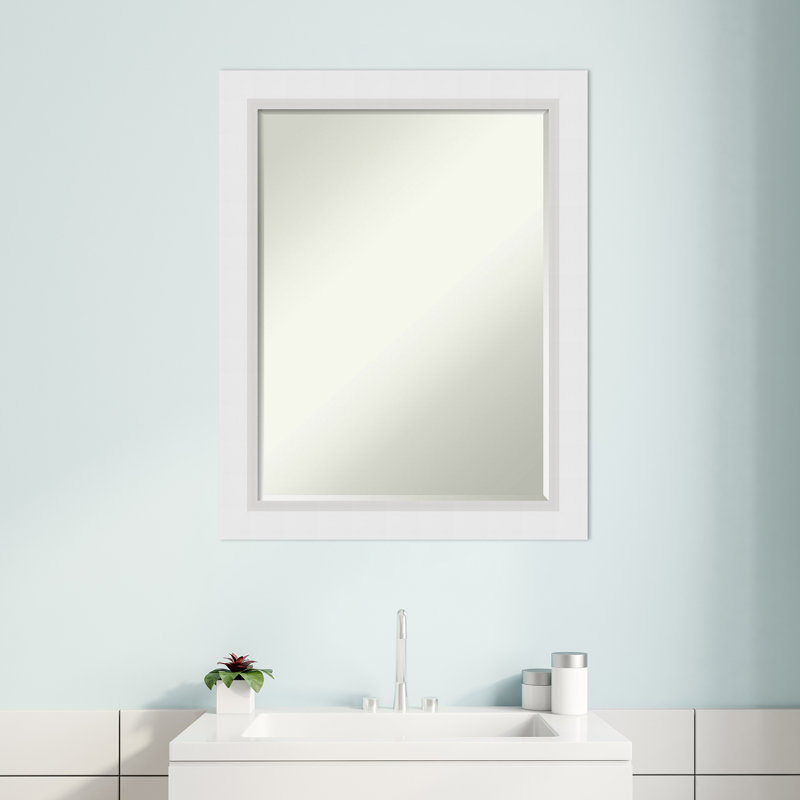 Petit miroir mural biseauté Lashena Blanco