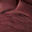 Drap simple bourgogne de taille simple 3 pièces, doux et relaxant, 100%, brossé deux fois, finition veloutée lisse, drap plat, taie d'oreiller ajustée, drap pour matelas de 16 po, entretien de la machine,