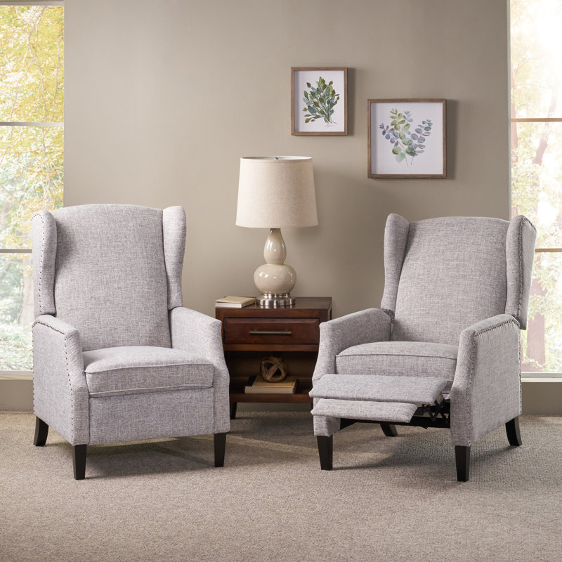Fauteuil inclinable manuel Yedda, Tweed gris clair