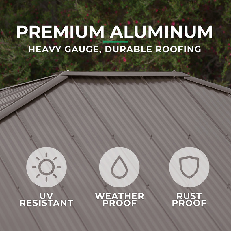 Cedar and Mocha Aluminum Roof 10' x 10' Gazebo