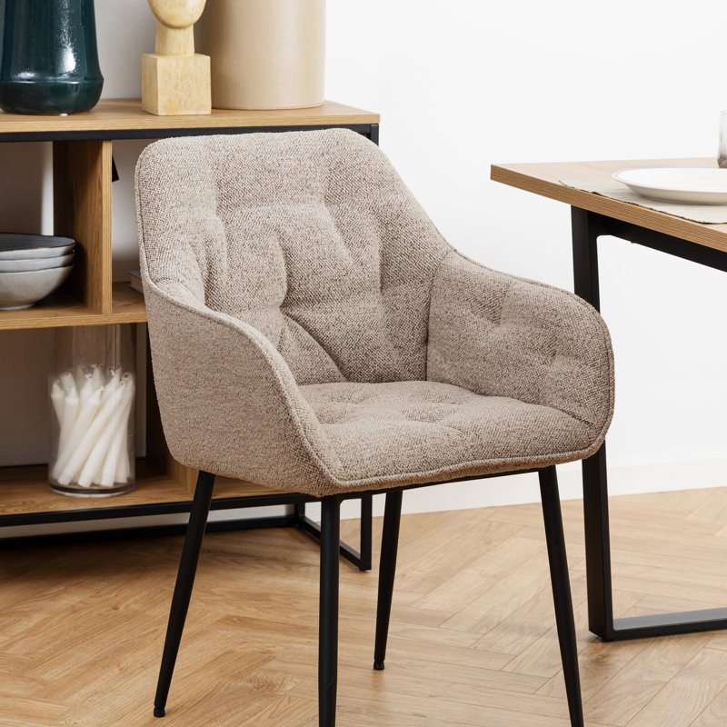 Washingtonville 83cm H Tufted Cotton Blend Upholstered Armchair, Beige