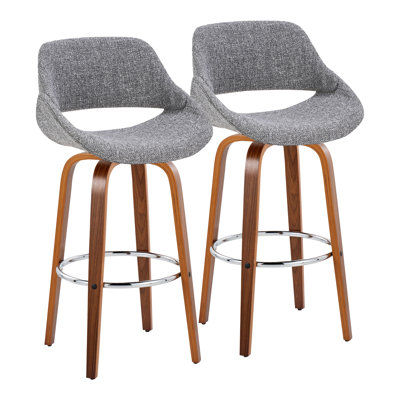 Najrin Upholstered Bar & Counter Stool with Round Footrest