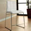 Ensemble de 2 chaises de comptoir rembourrées en similicuir blanc et chrome