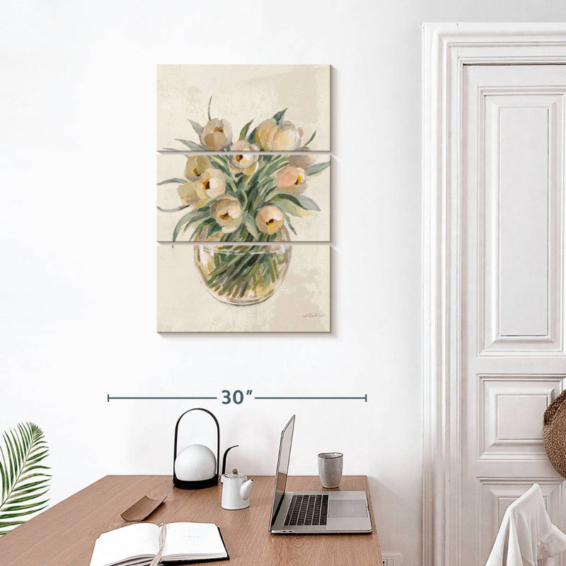 Bouquet de fleurs Harnek Blush - blanc, H 32 po x l 20 po