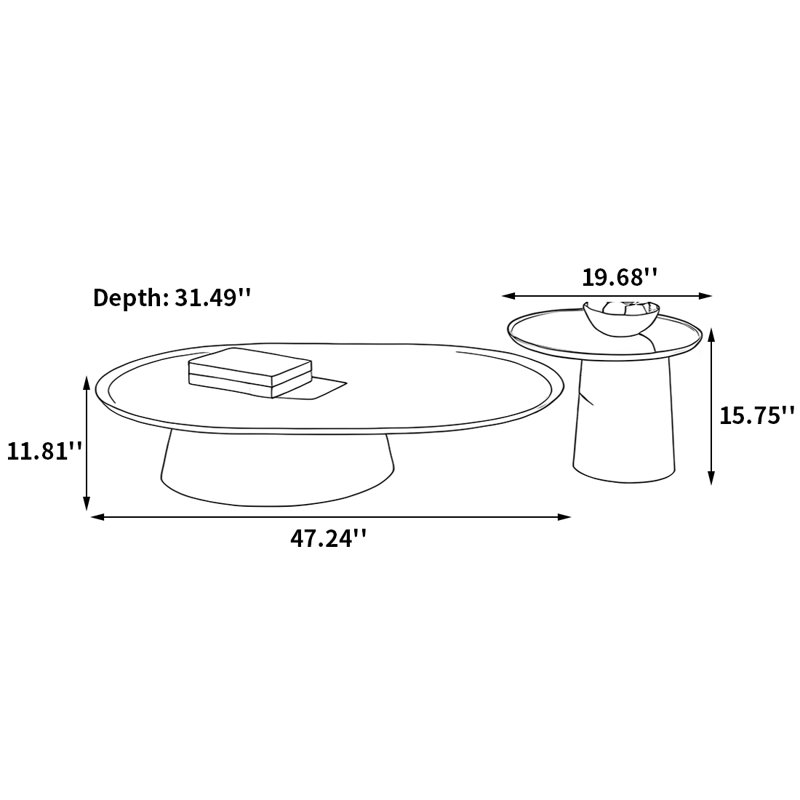 Ensemble de tables basses Modern, Noir, Noir