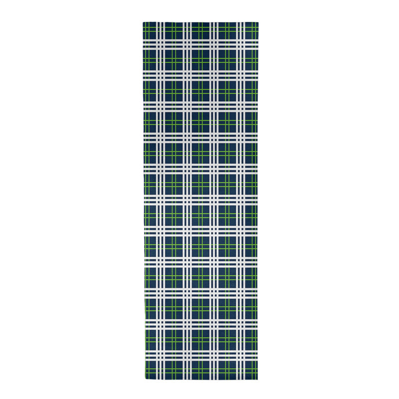 Tapis à carreaux bleu, Tapis de couloir 2 pi 6 po x 8 pi