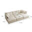 Canapé modulaire super doux avec 3 repose-pieds et siège haut rembourré beige