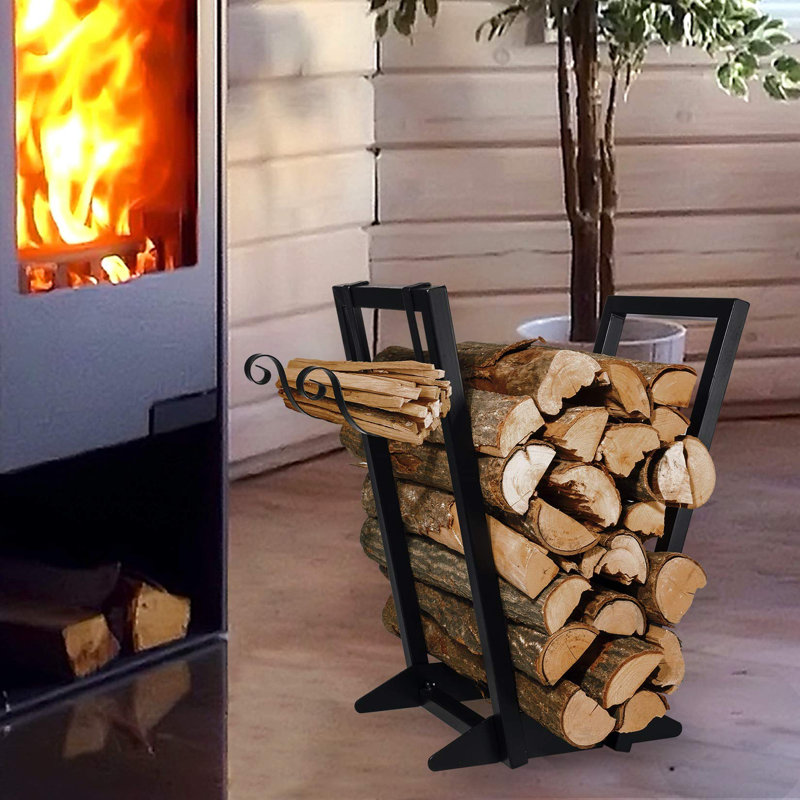 22-Inch V-Shape Adjustable Firewood Rack - Durable Iron, Rust-Resistant, High Capacity