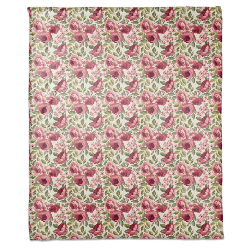  Jeté floral en molleton