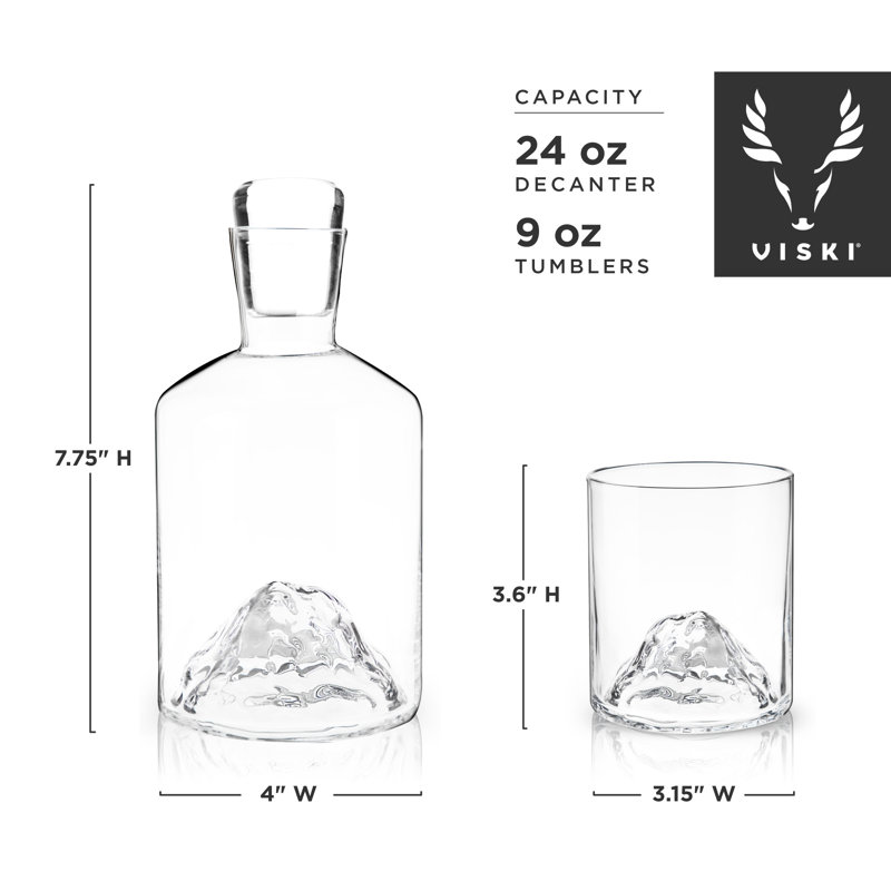 Mountain Crystal Decanter and Tumbler Set