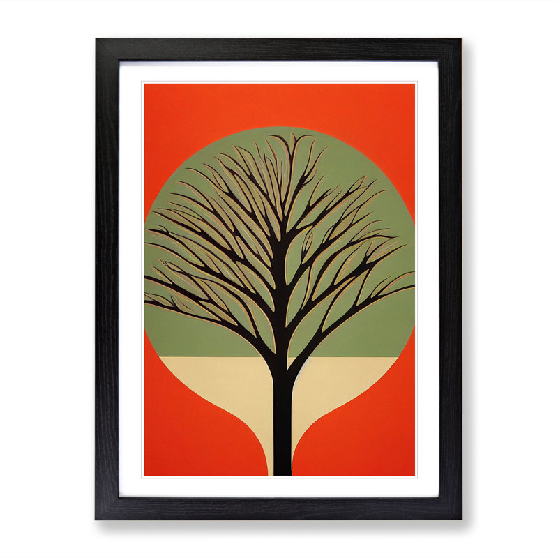 CAN-V0523-1777X Pear Tree Art Deco 1 Piece Wrapped Canvas Wall Art, 46cm H x 34cm W x 2cm D, Oak