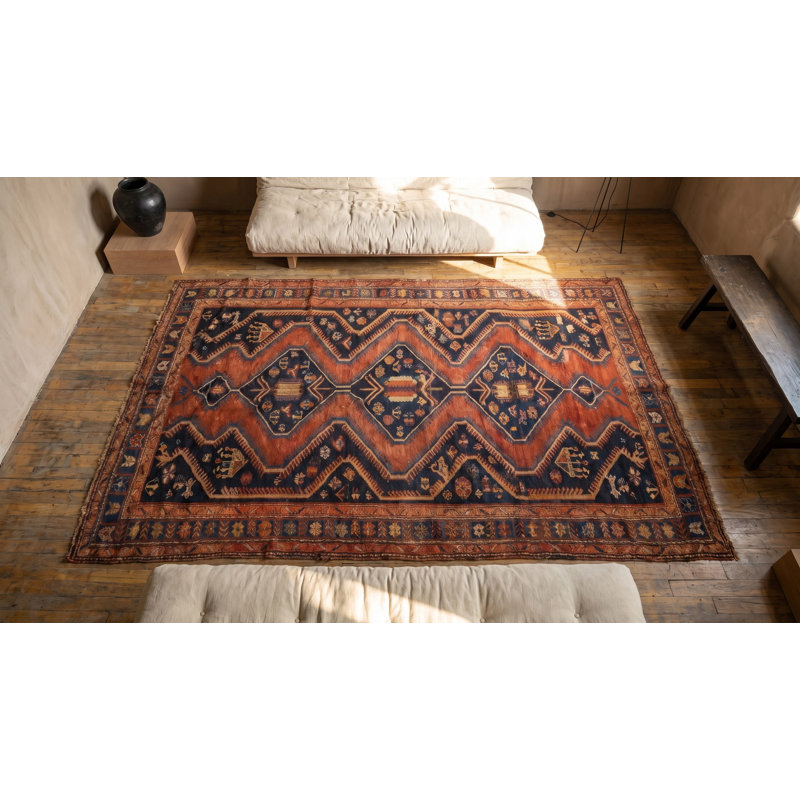 Tribal Antique Hand Knotted Wool Pile Caucasian Kazak Rug