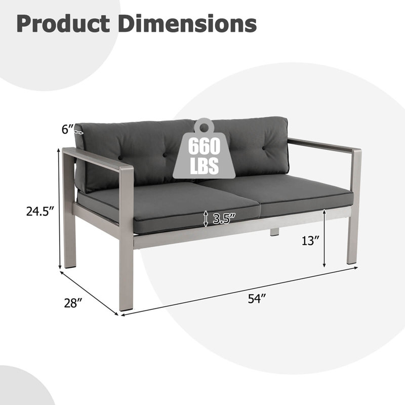 Yavian 54 " W Loveseat with Cushions