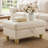 Rectangular Storage Ottoman Bench With Hinged Lid, Faux Leather Footrest For Living Room, Bedroom, Entryway, White, 35"X23.5"X17.5"-487873008