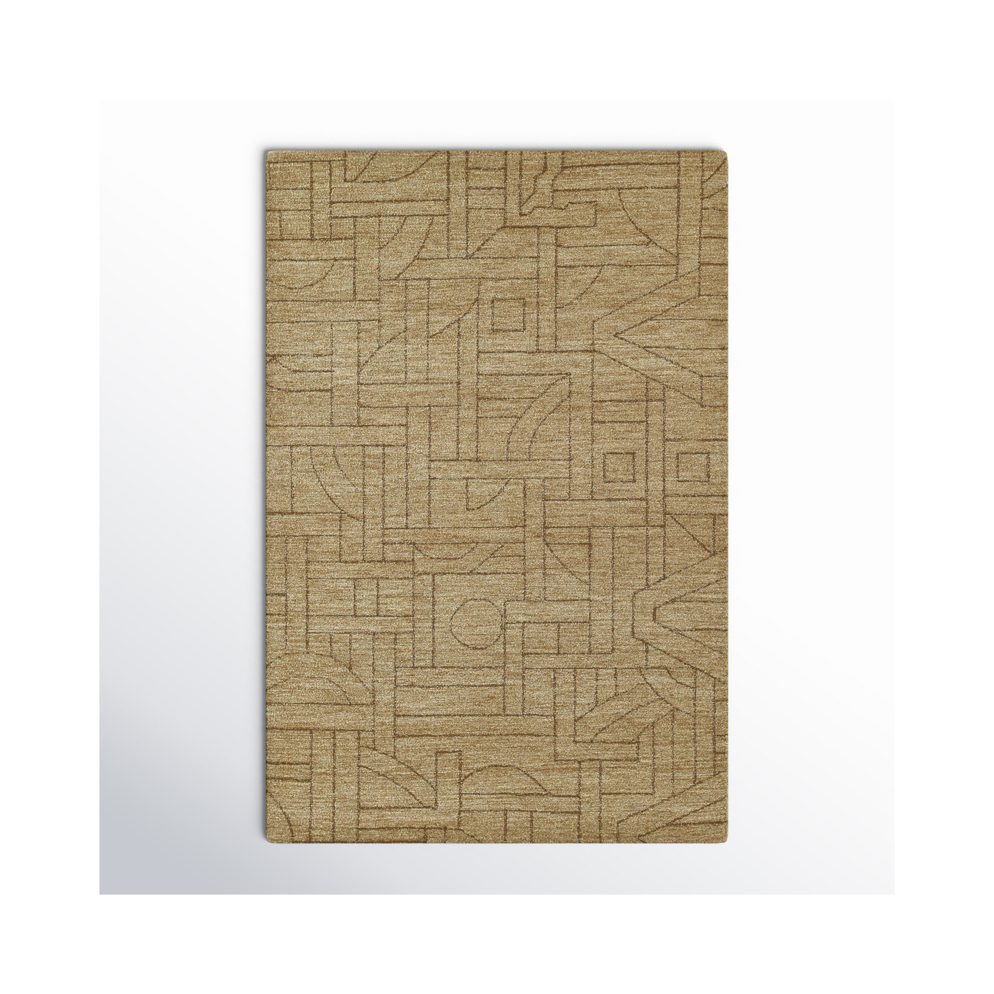 Ann-Sophie Handmade Wool Brown Rug, Rectangle 2' x 3'