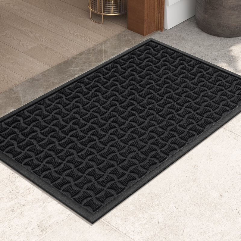 Non-Slip Outdoor Doormat, 17" W x 30" L, Black
