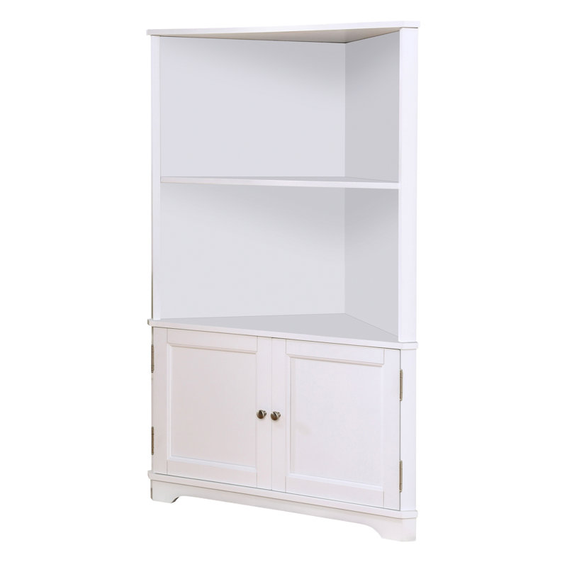 Aryana 127cm H x 81cm W Corner Bookcase, White