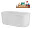 59" Streamlin Soaking Freestanding Tub and Tray With Internal Drain-102216297