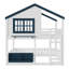 Lit mezzanine Bellvue avec design de maison avec espace multifonctionnel-125427609-125427607