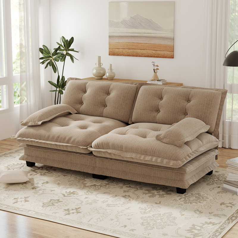 77 "canapé-lit en chenille moderne et confortable pour le salon, Café clair