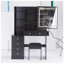Ensemble de coiffeuse moderne 37 "avec miroir à DEL, tabouret rembourré, 2 ports CA et 2 ports USB, support pour sèche-cheveux - éclairage tactile 3 couleurs