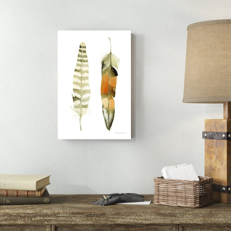 Plumes naturelles II par Kathleen Parr McKenna - peinture sur toile tendue, H 18 po x l 12 po x P 1,25 po