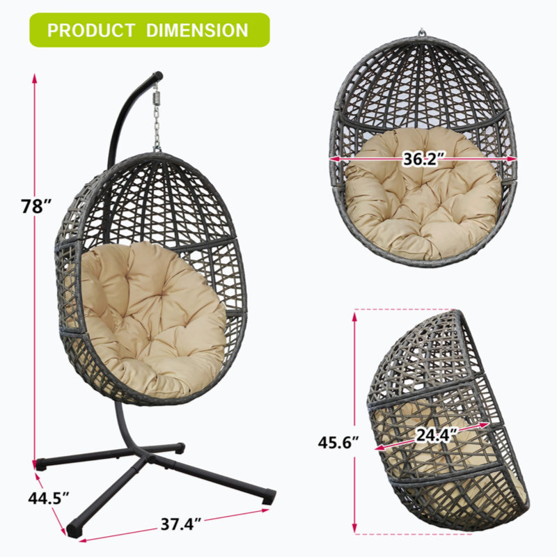 Balancelle avec support Goeselt, Kaki