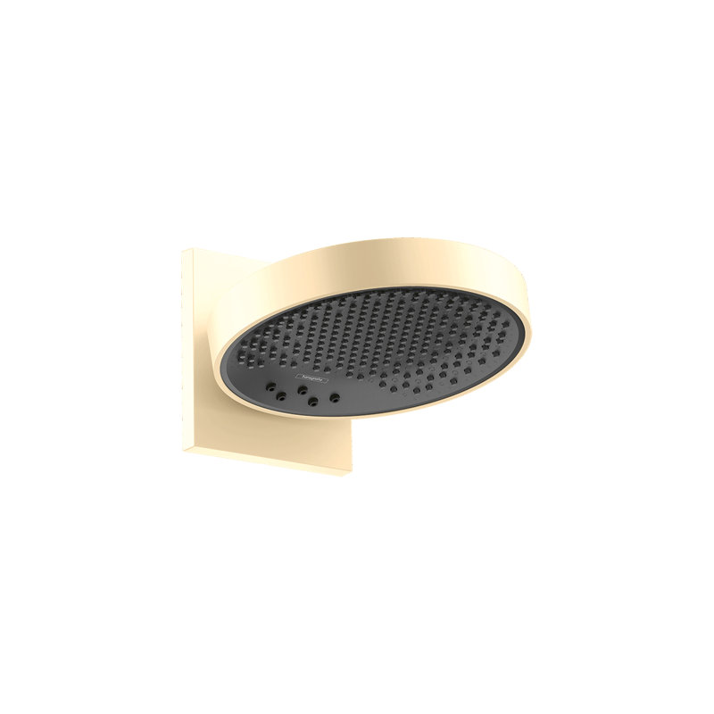 Hansgrohe Rainfinity Shower Head 250 with Wall Connector Trim, 2.5 GPM, Brushed Gold Optic
