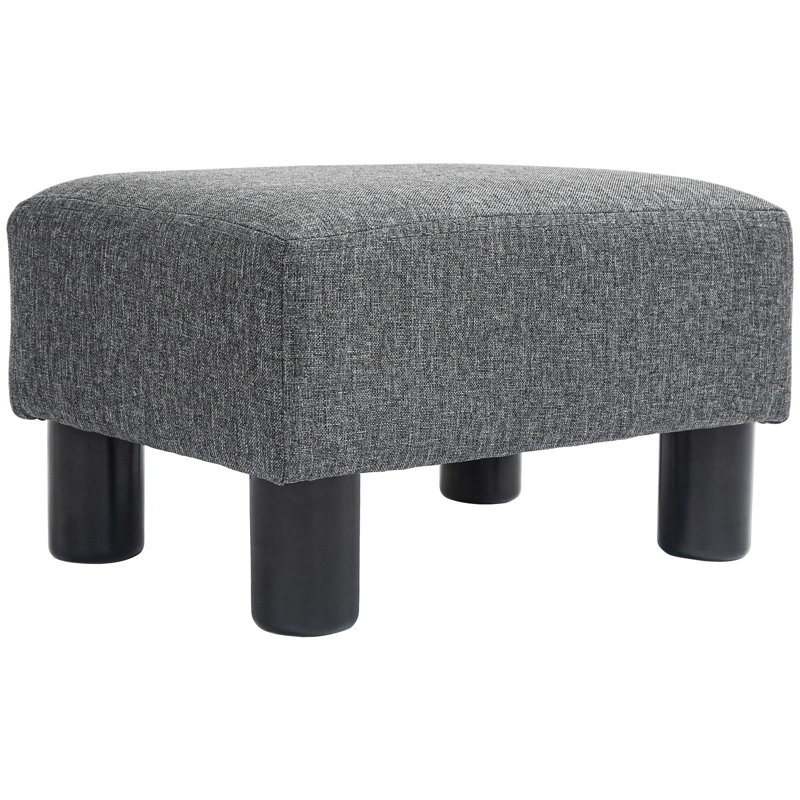 Repose-pieds avec revêtement en lin, gris anthracite, compact pour toute maison, repose-tissu confortable, abat-jour gris, vie quotidienne
