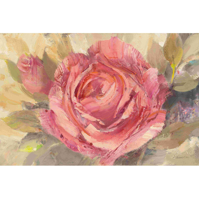 " June Roses I " by Albena Hristova, 32" H x 48" W  , Walnut Single Picture Framed, Yes