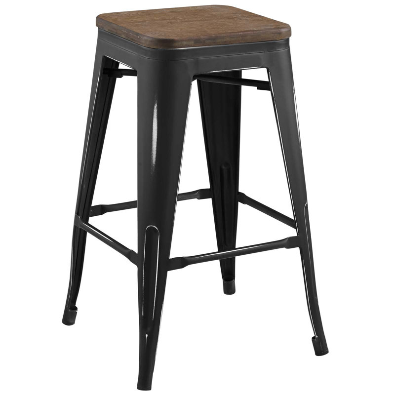 Tabouret Modway Promenade, Noir, Tabouret de comptoir (siège d'une hauteur de 26 p