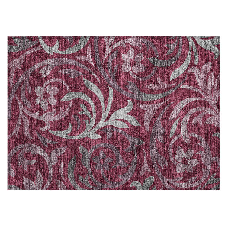 Washable Floral Indoor / Outdoor Rug