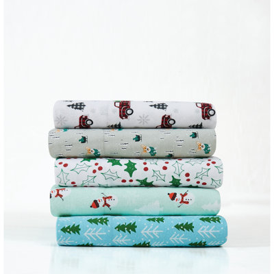 Ensemble de draps en flanelle Trely Soft Snowman Wonderland