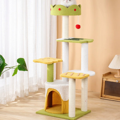 Arbre à chat 5 niveaux avec condons, perchoir, griffoirs