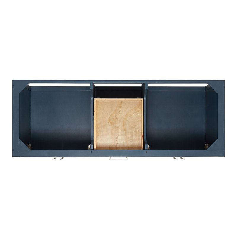 Magnolia Bath Vanity Oval Basin, Midnight Blue, Carrara White Marble, Rectangle 