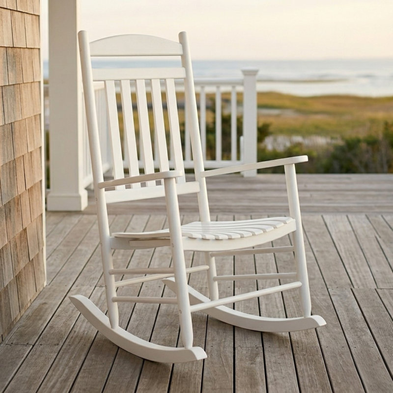 Chaise en bois massif Aleyssa, Blanc