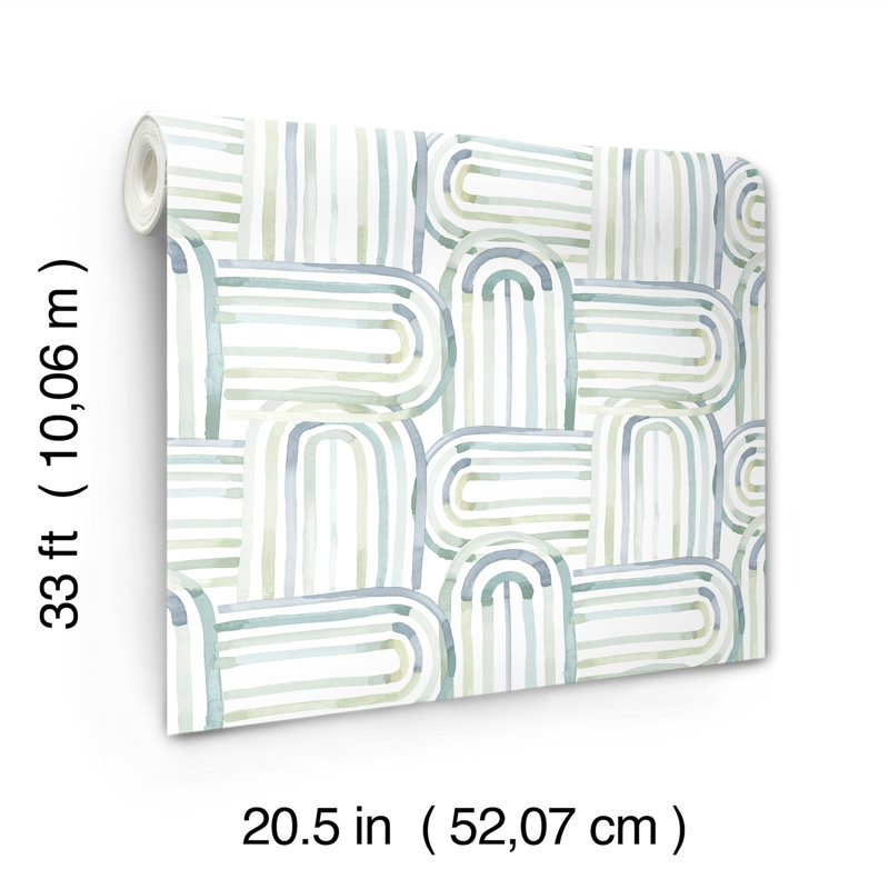 Lolly Blue Arches Wallpaper, Teal
