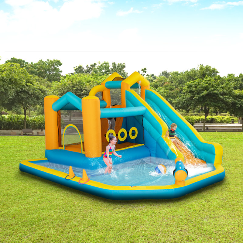 Jeu gonflable ECLIFE 13,4 pi x 11,9 pi avec piscine à éclaboussures et souffleur d'air