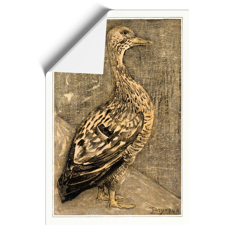 Standing Duck by Theo Van Hoytema - No Frame Painting, 30cm H x 21cm W x 0.1cm D