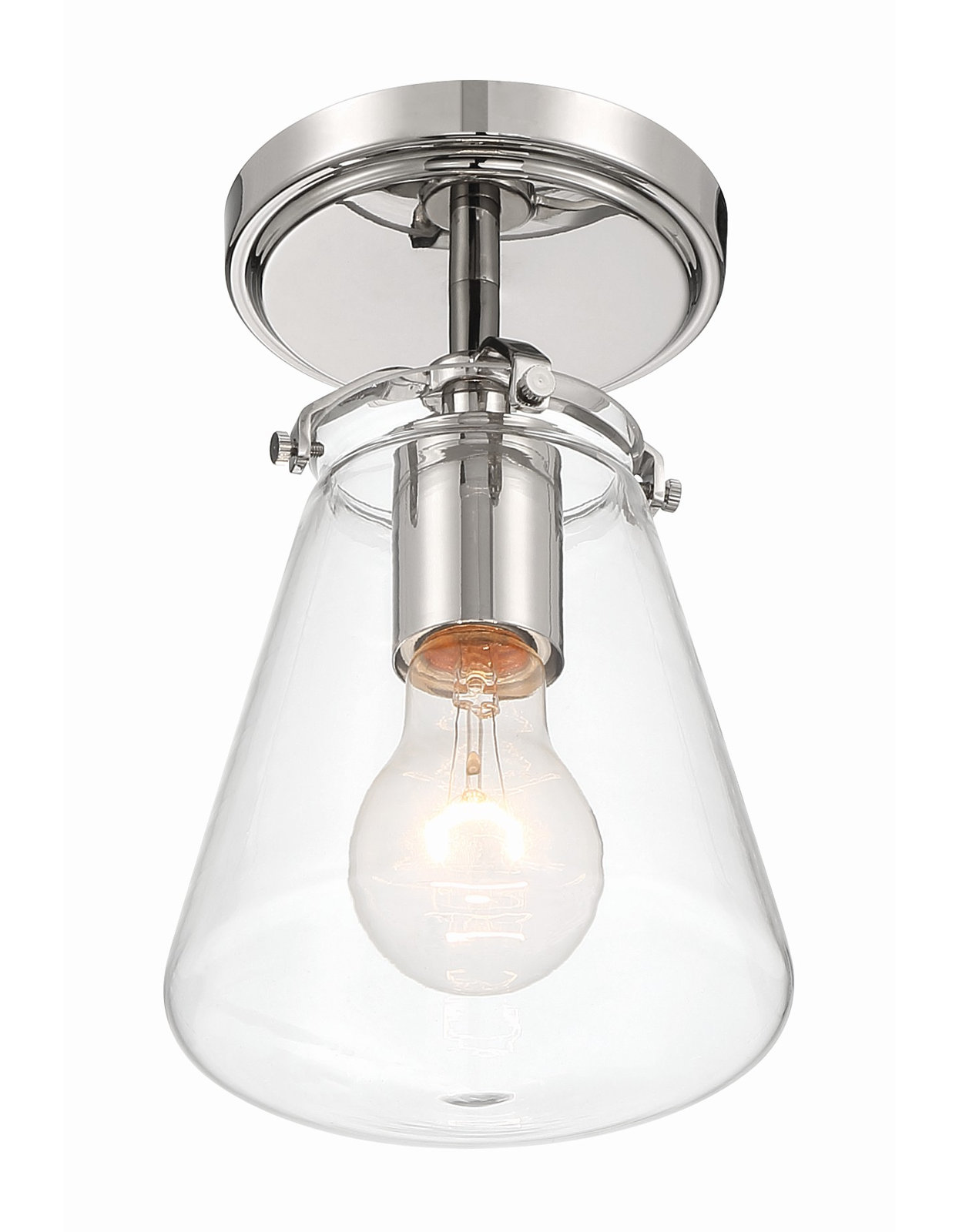 Moroni Flush Mount, Polished Nickel