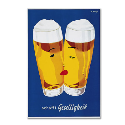 « bière crée sociability », affiche rétro sur toile tendue